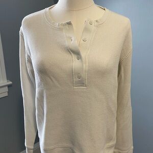 Everlane Off-White Waffle Knit Top